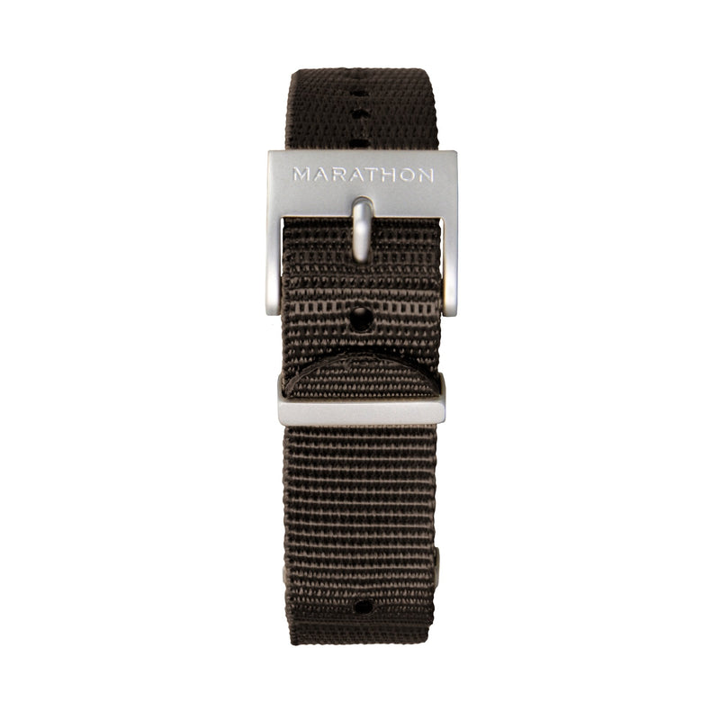 Gray MARATHON 16mm Nylon Defence Standard Watch Strap - Stainless Steel Hardware