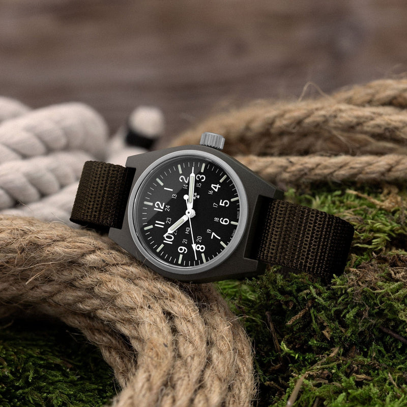 Dark Olive Green Sage Green General Purpose Quartz (GPQ) - 34mm