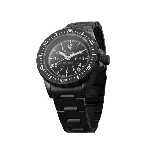 Dark Slate Gray MARATHON Anthracite Large Diver's Automatic (GSAR) Steel Bracelet - 41mm