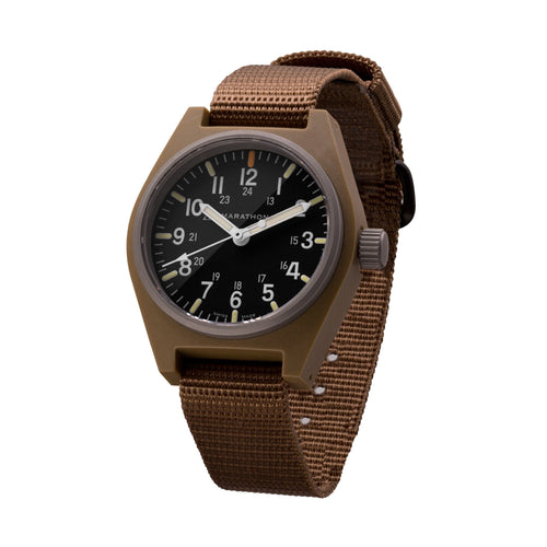 Desert Tan General Purpose Quartz with MaraGlo (GPQ) No Government Markings - 34mm - marathonwatch