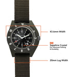 Dark Slate Gray Sage Green Pilot's Navigator with Date - 41mm