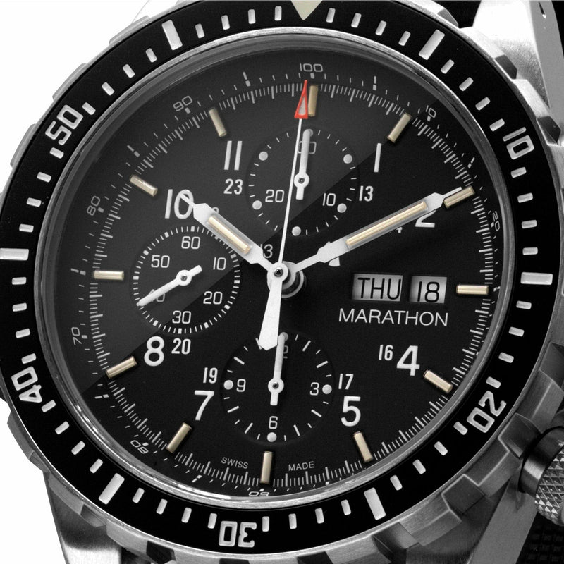 Black Jumbo Diver/Pilot's Automatic Chronograph (CSAR) - 46mm