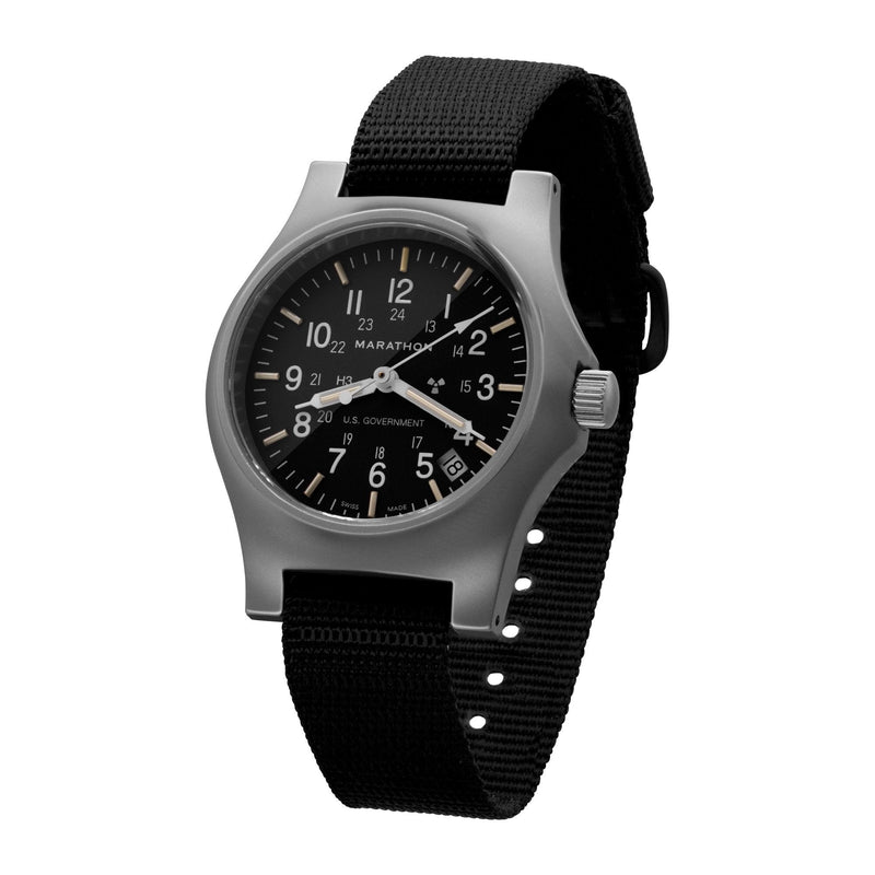 Black MARATHON Re-Issue Stainless Steel General Purpose Quartz with Date (GPQ) 39mm