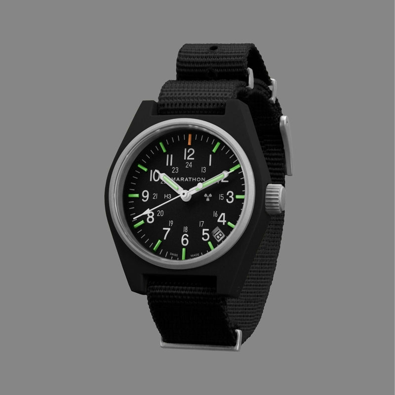 Slate Gray MARATHON Black General Purpose Quartz with Date (GPQ) - 34mm