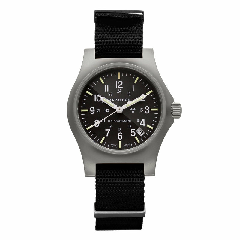 Black MARATHON Re-Issue Stainless Steel General Purpose Quartz with Date (GPQ) 39mm