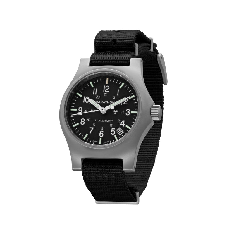 Black MARATHON Re-Issue Stainless Steel General Purpose Quartz with Date (GPQ) 39mm