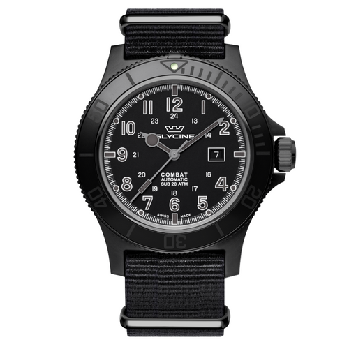 Black GLYCINE COMBAT SUB 48 GL0098