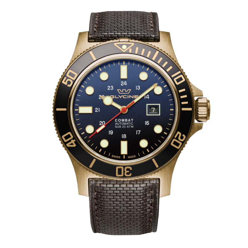 Dark Slate Gray GLYCINE COMBAT SUB 48 BRONZE GL0200