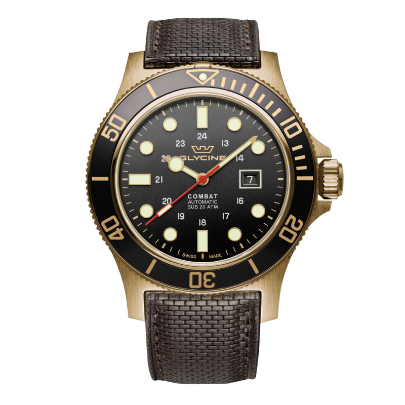 Dark Slate Gray GLYCINE COMBAT SUB 48 BRONZE GL0243