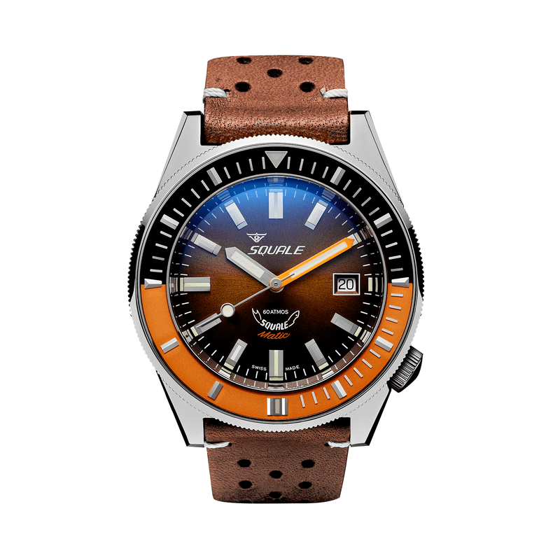Tan Squale Matic Chocolate Leather
