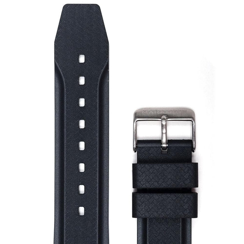 Dark Slate Gray 22mm Textured Two-Piece Rubber Strap - Stainless Steel Hardware