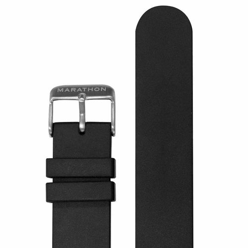 Dark Slate Gray 18mm Two-Piece Rubber Dive Strap - Stainless Steel Hardware
