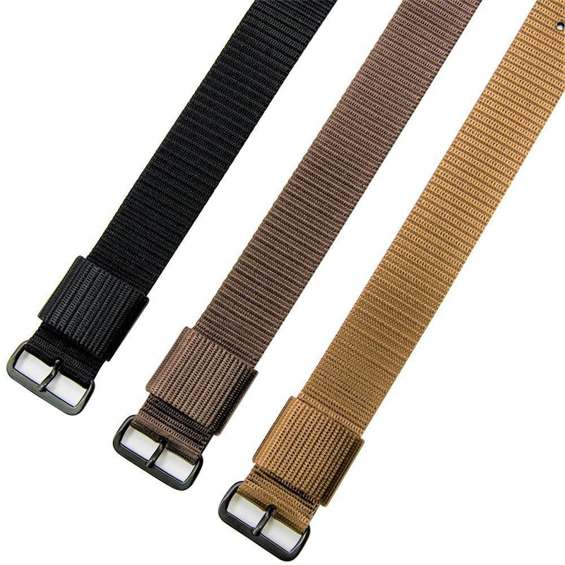 20mm - 11" Length - Ballistic Nylon Watch Band/Strap with Stainless Steel Buckle - marathonwatch