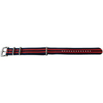 Black Blue & Red 2 Stripe NATO Strap