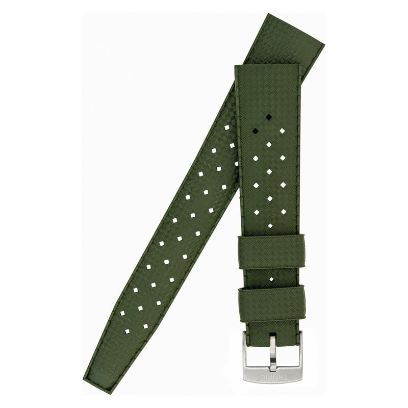 Dark Slate Gray TROPIC Textured Rubber Waterproof Diving Strap In NATO GREEN