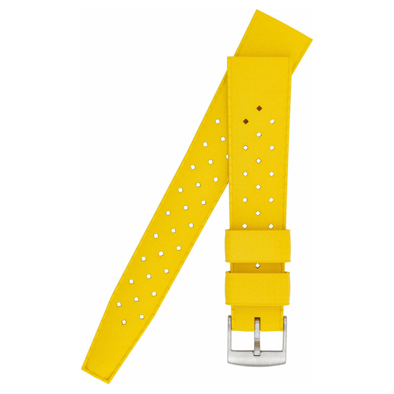 Gold TROPIC Textured Rubber Waterproof Diving Strap In YELLOW